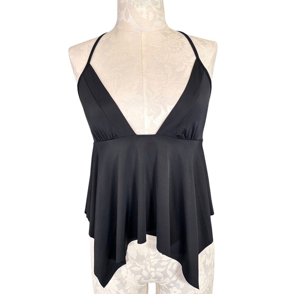 Victoria's Secret Black Satin Handkerchief Sexy Sleep Lingerie Top